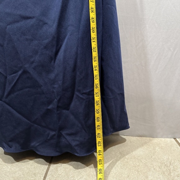 NWT $608 La Femme [ 10 ]‎ Sparkle Lace Trumpet Gown in Navy Blue - Picture 7 of 15